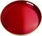 13" Round Decorative Tray, Red Serving Tray with Handles, Plastic Coffee Table