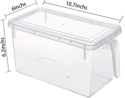 MineDecor Plastic Storage Containers, Square Food Storage Organizer with Lids for Fruits, Vegetables, Meat, Eggs (Set