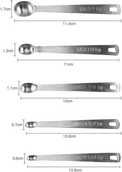 Teensery 5 Pcs Stainless Steel Mini Measuring Spoons for Home Kitchen Baking & Cooking