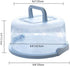 FEOOWV Plastic Small Cake Carrier Holder, Round Container with Handle for 6~8 Inch Diameter and 4 Inch Height Cake, Blue