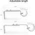 Curtain Rod Brackets Heavy Duty - Adjustable Drapery Hardware for 7/8 or 1 Inch Rods, Set of 3 (White)
