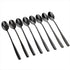 Black Stainless Steel Long Handle Iced Tea Spoon, Set of 8 Stirring Spoons