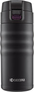 Kyocera 12oz Ceramic Coated Double Wall Vacuum Insulated Stainless Steel Travel Mug, Matt Black
