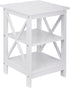 Nouva Side Table - Square Small End Table w/Storage Shelf, Tall Nightstand w/X-Design for Living Room Bedroom Office