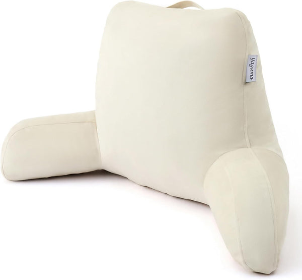 Yagamo Reading Pillow for Bed Sitting Up, Adults and Teens Backrest with Arms,
