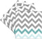 3dRose cst_179811_3 Set of 4 Ceramic Tile Coasters - Grey Chevron with Mint Turquoise Zig Zag Accent