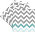 3dRose cst_179811_3 Set of 4 Ceramic Tile Coasters - Grey Chevron with Mint Turquoise Zig Zag Accent