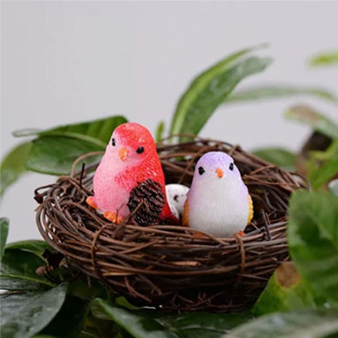 Wixine 16Pcs/Set Cute Little Bird Mini Animal Model, Miniature Landscape Ornament for Garden Bonsai
