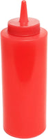 TrueCraftware 12 oz Set 12- - Red Squeeze Condiment Dispensing Bottles of Plastic Squeeze Bottle For Sauces Spreads