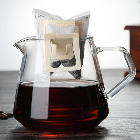 LIFKOME Espresso Machine Glass Coffee Server 650ml Turkish Coffee Pot Small Glass Manual Pour Over Coffee Beaker Tea Steeper Clear Decanter Water Kettle Pitcher for Home Glass Cups