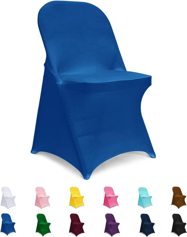 Spandex Chair Covers, RoyalBlue Folding Chair Covers 12 PCS, Universal Fitted Chair