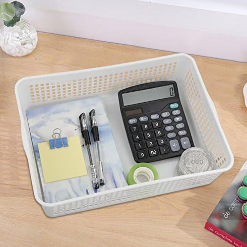 Pack of 6 A4 Plastic File Storage Organizer Tray Basket for Paper Storage
