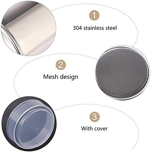 2Pcs Stainless Steel Sugar Shaker with 16Pcs Coffee Stencils Template Duster for Cocoa Flour Icing Sugar