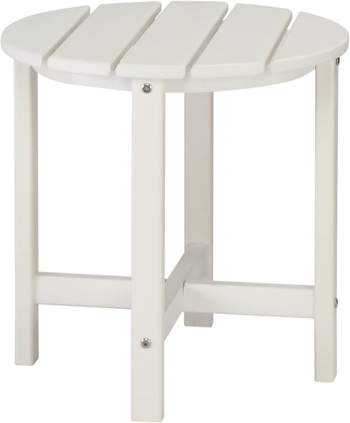 Volowoo Beach Outdoor Side Table with 2 Layer Storage, Plastic Waterproof and UV