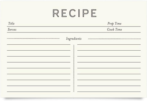 Jot & Mark 50 Count Recipe Cards 4x6 Inches Blank Double Sided, Modern Minimal Design