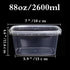 SHPii 88 oz. Square Clear Deli Containers with Lids, BPA-Free, Freezer and Microwave Safe Food Storage Containers, Reusable for Kitchen Storage, Meal Prep, Take-out, Restaurant Supplies.(10 packs)
