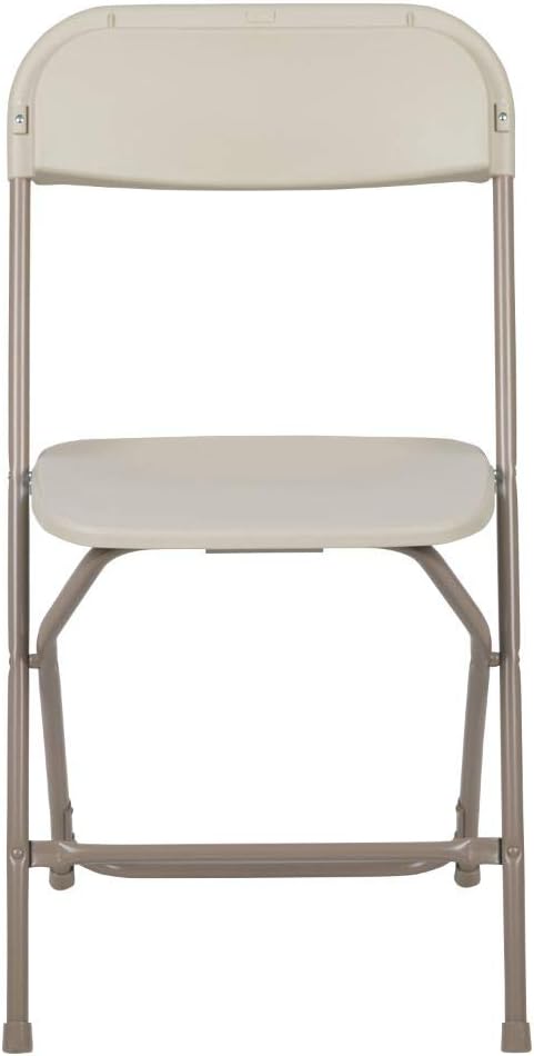 2 Pack 650LB Flash Furniture Hercules Series Plastic Folding Chair - Beige - Weight Capacity Comfortable Event