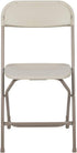 2 Pack 650LB Flash Furniture Hercules Series Plastic Folding Chair - Beige - Weight Capacity Comfortable Event