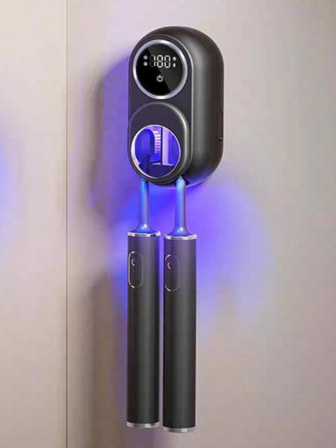 SHKI Toothbrush Cleaner & Toothbrush Holder, Cleaning and Air Drying, LED Smart Screen,
