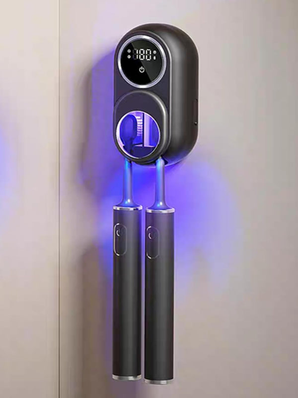 SHKI Toothbrush Cleaner & Toothbrush Holder, Cleaning and Air Drying, LED Smart Screen,