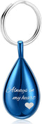 Yinplsmemory Cremation Keychain for Ashes, Always In My Heart Urn Locket Memorial Keepsake