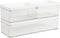 Martha Stewart Clear Plastic Stackable Storage Boxes - Grady with White Plastic Lids, Set of 3