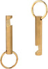 2PCS Solid Brass Keychain Beer Bottle Opener - Handcrafted Brass Copper Key Rings (KPQ-502L), Small Gold