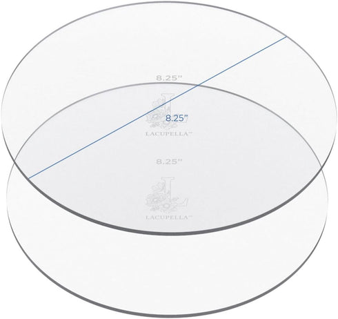 Cake Decorating Acrylic Disk for Buttercream Icing, Set of 2-3/16" Thickness (8.25" Set of 2)