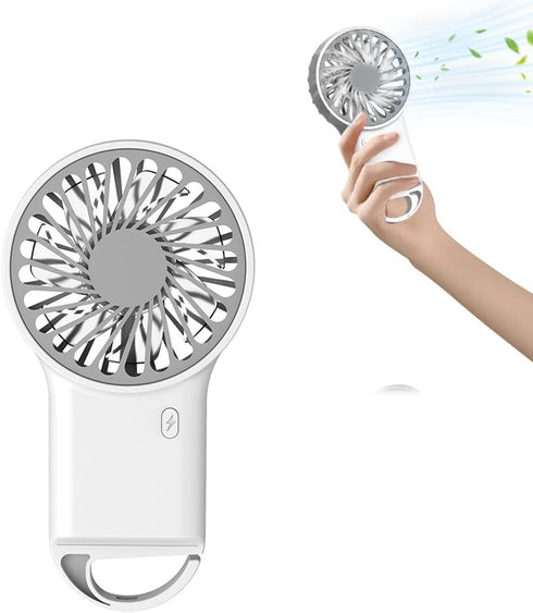 Personal Mini Handheld Fan, USB Rechargeable Portable Hand Fan, 3 Speeds Adjustable, 2 in 1 Desk Fan for Women Girls