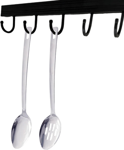 14.5 INCHES Long Handle Stainless Steel Serving Spoon Slotted Spoons Cooking Spoon Kitchen Spoon(Set of 2)