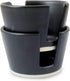 Roro Ceramic Matte Black Sponge Holder for Kitchen Sink, Countertop Soap Dispenser with Unglazed Underneath