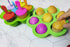 Mini Silicone Popsicle Mold, 7-Cavity DIY Ice Pop Mold with Colorful Plastic Sticks, Non-Stick Ice Cube Trays