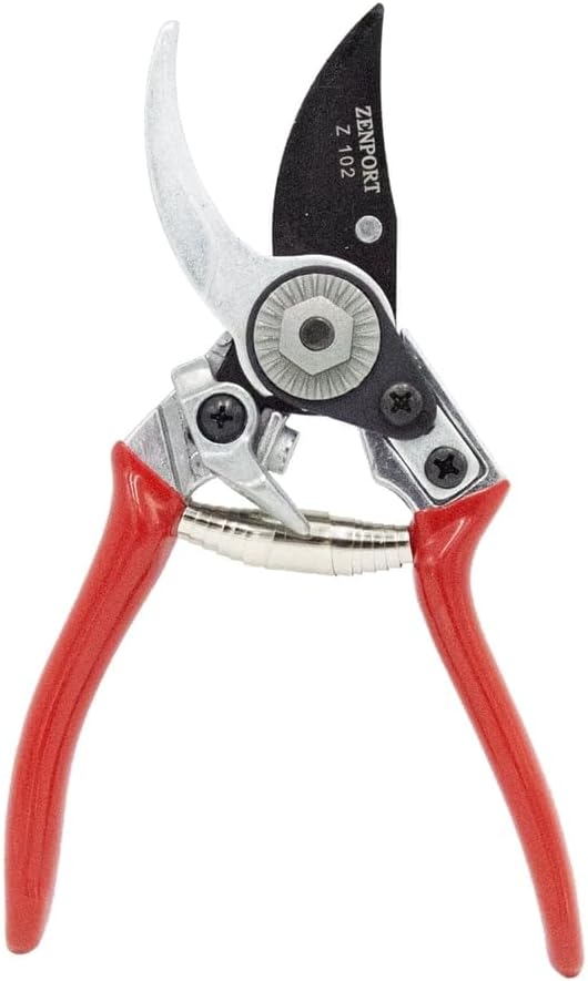 Zenport Z102 Swiss Style Hand Pruner, 0.8-Inch Cut, Die Cast Steel, 7-Inch Length