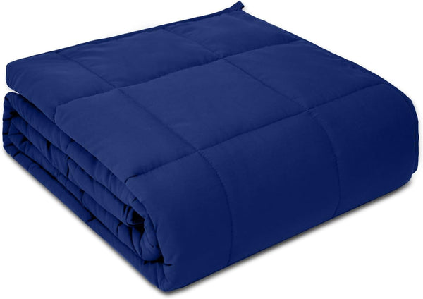 Weighted Blanket 48''x72''x12lbs Navy Blue Heavy Blanket for Adults, Comfortable and Cozy