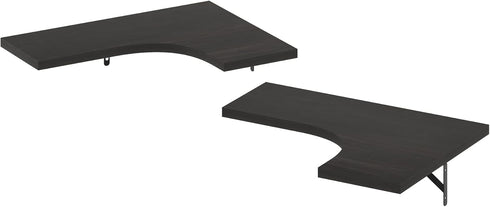 Espresso Floating Corner Shelves - L-Shape Wall Mounted Display for Home D cor