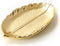 Lependor Golden Leaf Shaped Small Ceramic Jewelry Dish, Decorative Trinket Holder for Wedding Party