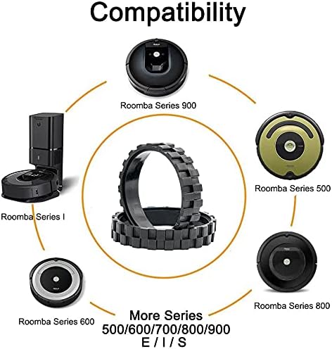 Tires for iRobot Roomba Wheels Series 500, 600, 700, 800, 900, Anti-slip Replacement for All Roomba Models (Pack of 2)