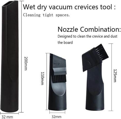 Vacuum Attachments Accessories Kit, 1 1/4 inch Vacuum Cleaner Tools with Dusty Brush & Hose Adapter