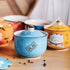 Ceramic Japanese Lucky Cat Sugar Bowl - Salt Storage Jar with Lid and Spoon