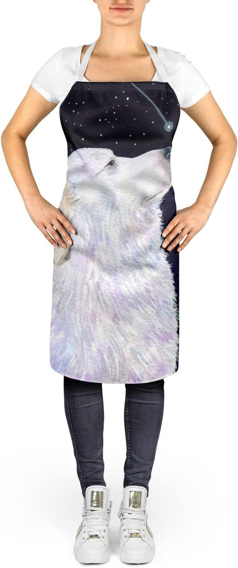 Caroline's Treasures SS8470APRON Starry Night Great Pyrenees Apron, Large, Unisex, Multicolor, Cooking Kitchen Server