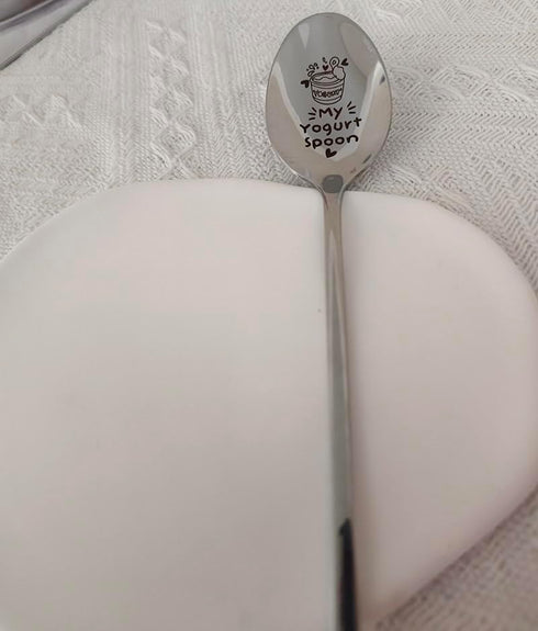 My Yogurt Spoon Gift for Yogurt Lover - Funny Engraved Spoon for Birthday & Christmas Gifts
