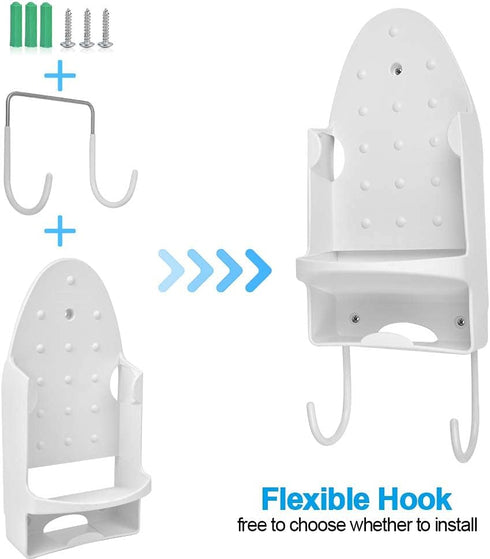 Ironing Board Hanger - Wall Mount Iron Holder Rack for Household Bathroom Shelf - Fits Max 5 inch Width