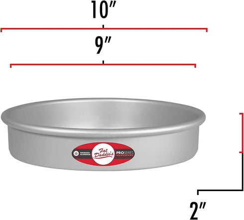 Lumintrailx Fat Daddios Round Cake Pan, 9 x 2 Inch Silver, with Lumintrail Measuring Spoon Set