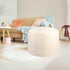 Round Faux Leather Ottoman Chic Footstool Ottoman with Style, Storage Solution for Living Room Furniture.