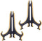 Artliving 6" Decorative Plate Stand Holder, Plastic Picture Easel Display Stand, Black Gold