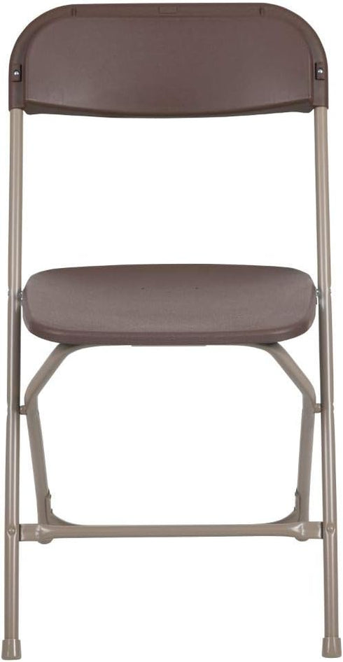 2 Pack 650LB Flash Furniture Hercules Series Plastic Folding Chair - Brown - Weight Capacity Comfortable Event