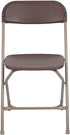 2 Pack 650LB Flash Furniture Hercules Series Plastic Folding Chair - Brown - Weight Capacity Comfortable Event