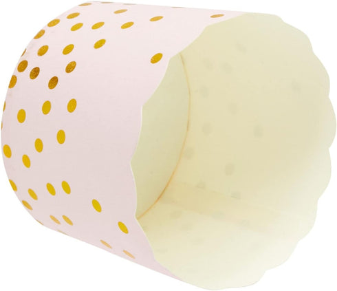 Sparkle and Bash 50 Pack Pink and Gold Cupcake Wrappers, Paper Baking Cups, Muffin Liners for Baby Shower