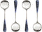 Stainless Steel Coffee Round Spoon - 4 Set of 6 Inches Korean Dessert Spoon with Hexagonal Pattern for Home or