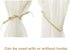 BEL AVENIR Curtain Rope Tiebacks with 4 Metal Screw Hooks, Drapery Holdbacks (Beige, 4 Pack)